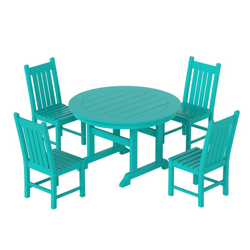 Ensemble de salle à manger pour 4 personnes Laguna, Turquoise
