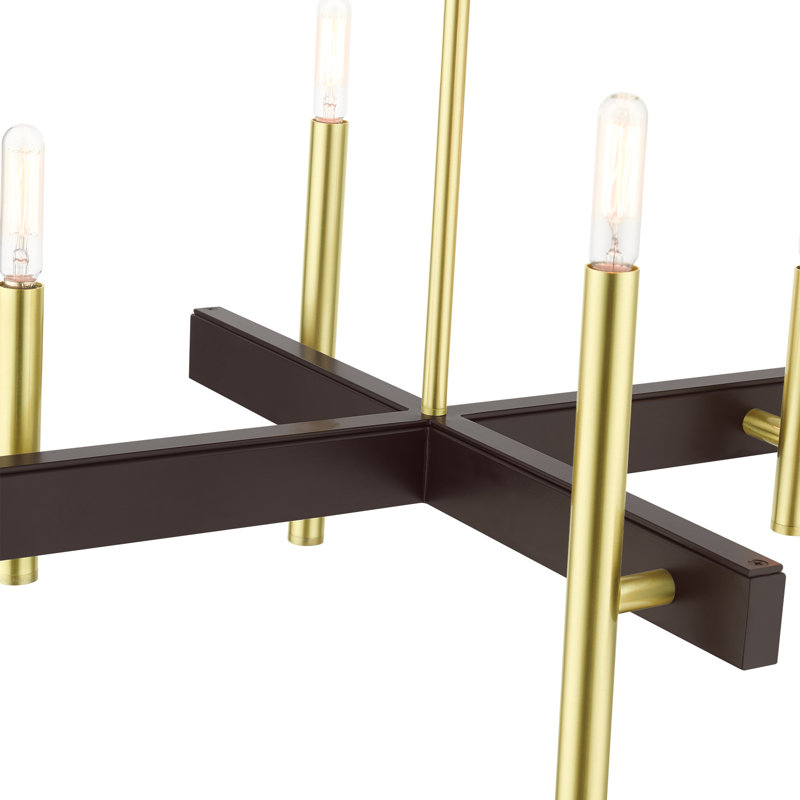 Lustre linéaire moderne à 4 lumières Azan, Laiton satiné