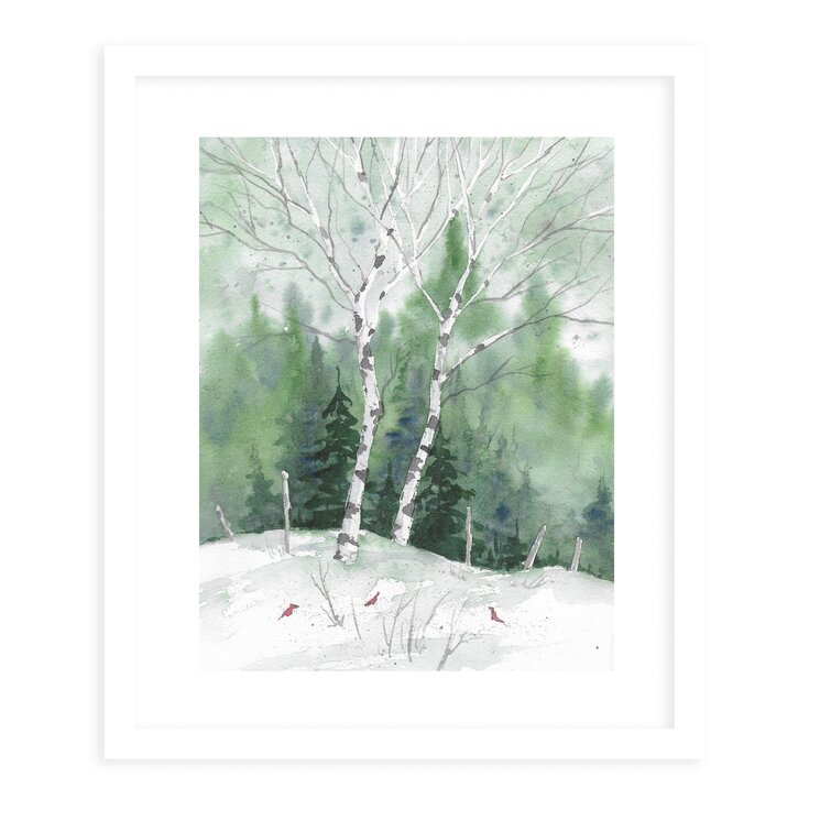 Art print of Forest watercolor painting, green trees wall hanging art  decor, giclee on archival watercolor paper