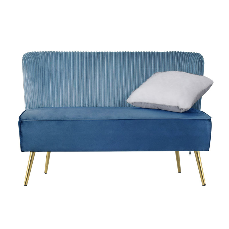 Maleka Loveseat, Blue, 32.3" H x 46.7" W x 27.2" D