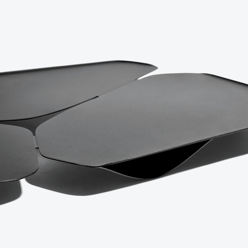Hew Serving Tray, White, Black Stainless Steel