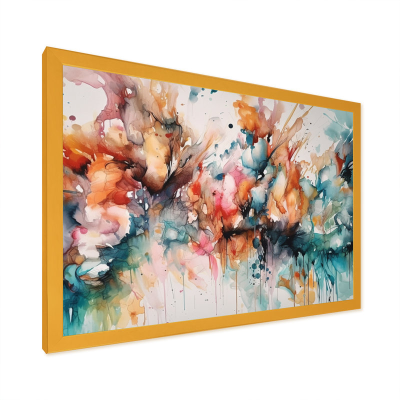 Captivating Boho Dance III - reproduction d'art sur toile abstraite, H 16 po x l 32 po x P 1 po, Encadrement doré