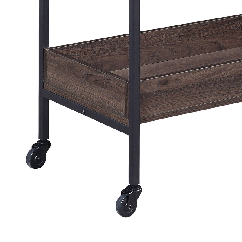 Rectangular Serving Cart With 2 Tier Shelf