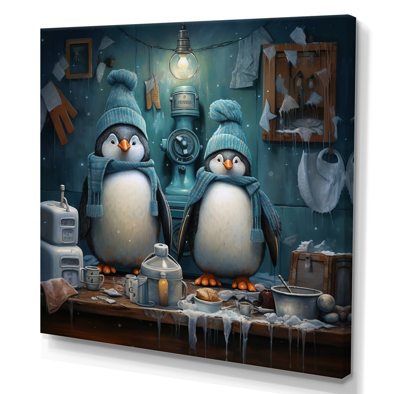 Chilly Penguins Laundry Room I - Laundry Wall Art, H 30 po x l 30 po x P 1,5 po