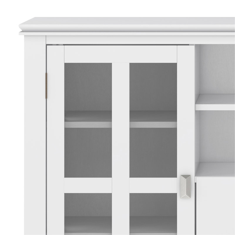 Meuble télé haut en bois massif Artisan de 53 po de large pour téléviseur de 60 po ou moins