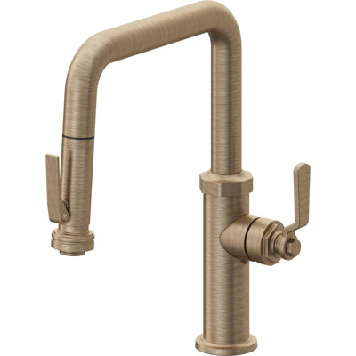 Pull-Down Kitchen Faucet With Squeeze Sprayer - Quad Spout