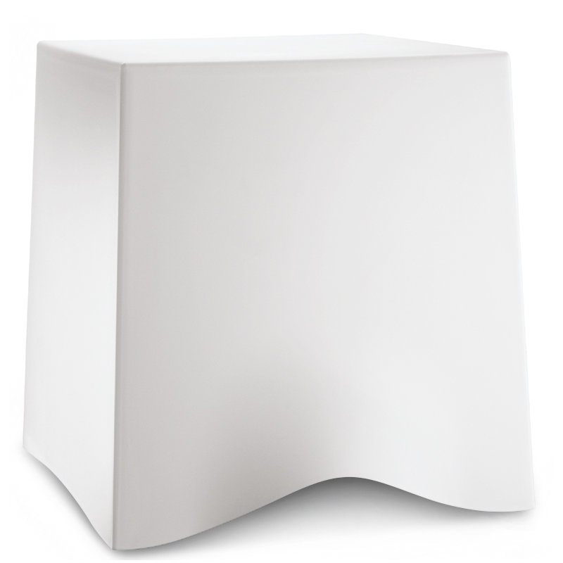 Briq Plastic Accent Stool, White