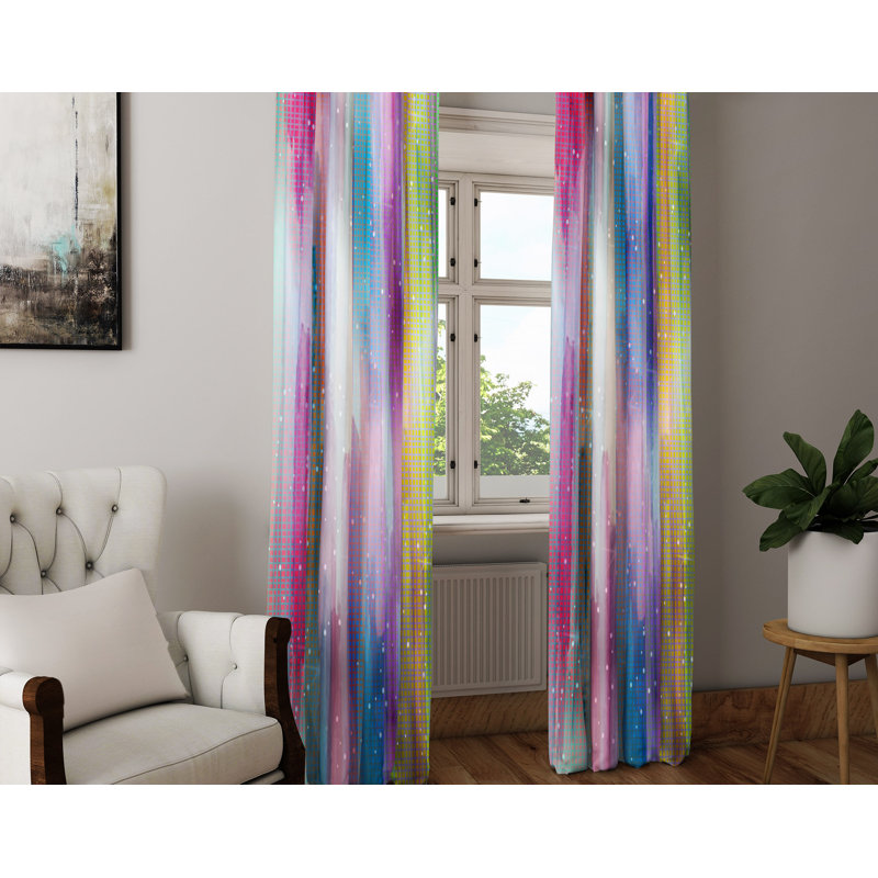 Paire de rideaux semi-transparents Rainbow Stardust, l 56 po x L 78 po