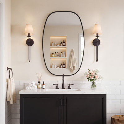 Metal Oval Wall Mirror