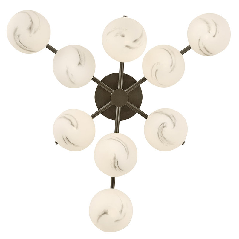 Selene 9 - Light Semi Flush Mount, Matte Black