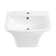 Carre Glossy White Ceramic Rectangular Wall Mount Bathroom Sink with Overflow