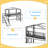 Metal Loft Bed Frame with USB Ports and LED Lights, Noise-reduced Design-1416108306-1416108307