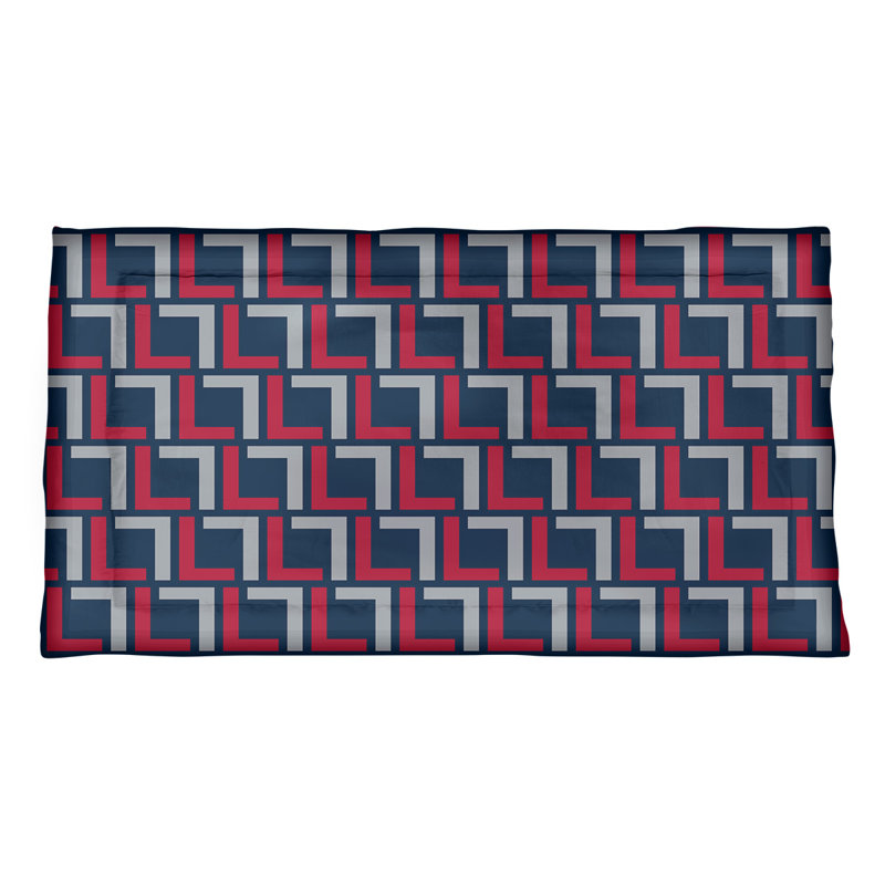 Taie décorative de luxe New England Throwback Football, polyester, Très grand, Bleu nautique / rouge / argent nouveau siècle