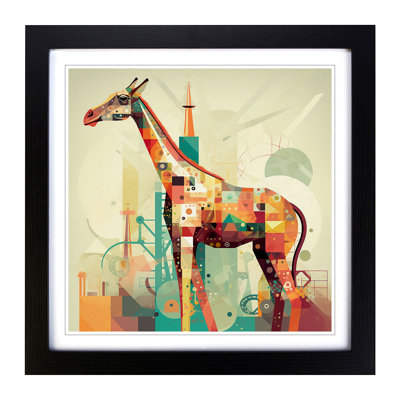 Giraffe Constructivism 1 Piece Single Picture Frame Wall Art