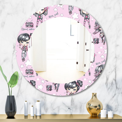 Rock Girl Super Star Street Dance Traditional Wall Mirror