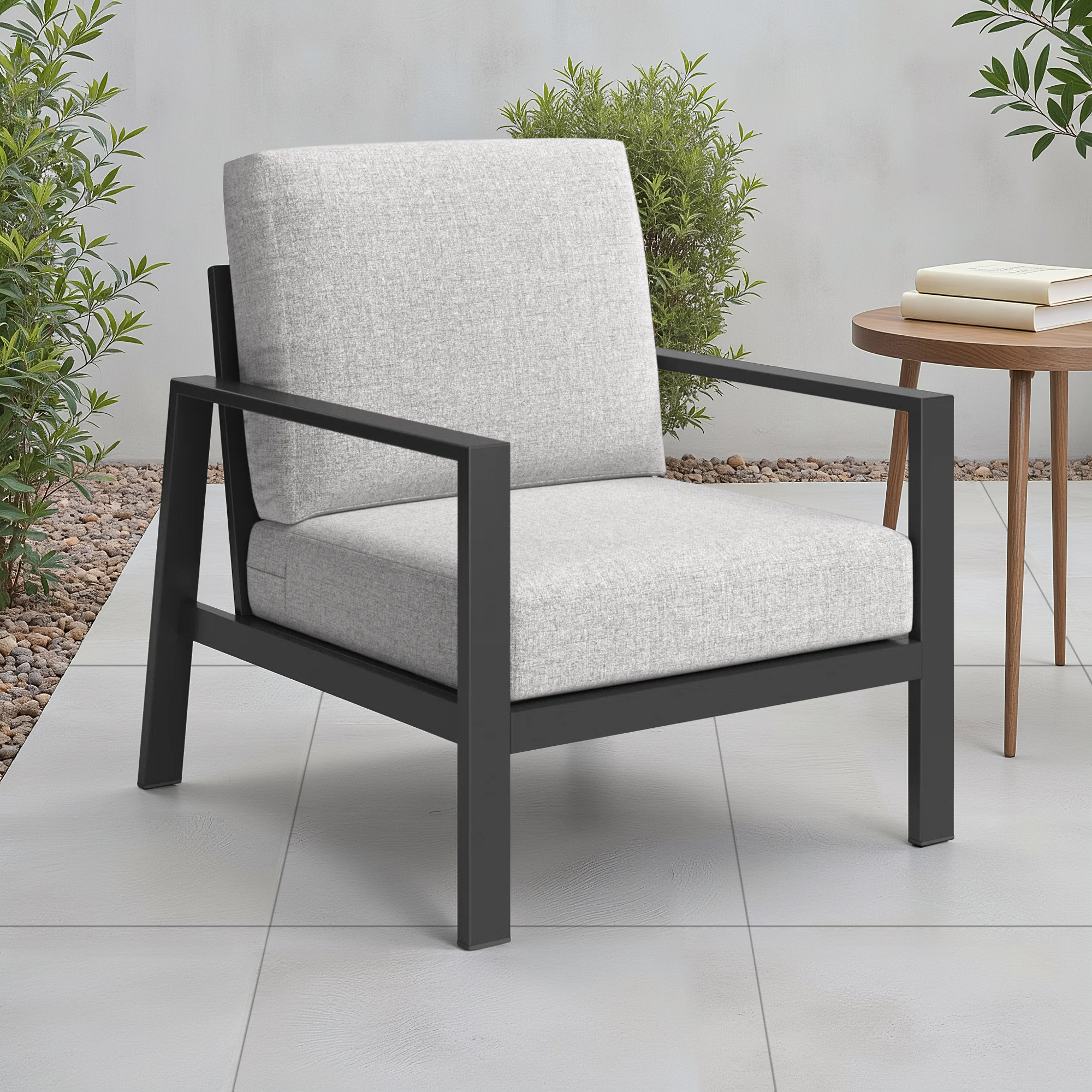 Townsend Patio Chair with Sunbrella Cushions, Canvas Granite Sunbrella® Canvas
