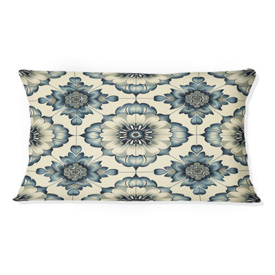 Coussin lombaire traditionnel bleu, bleu et blanc