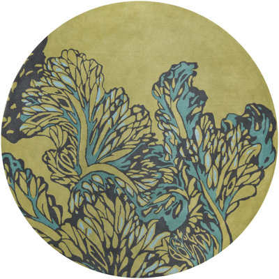 Aschera Wool Green/Blue Area Rug