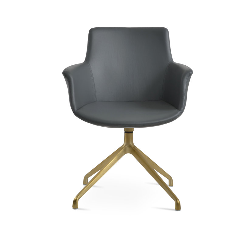 Fauteuil Bottega, Gris, Laiton