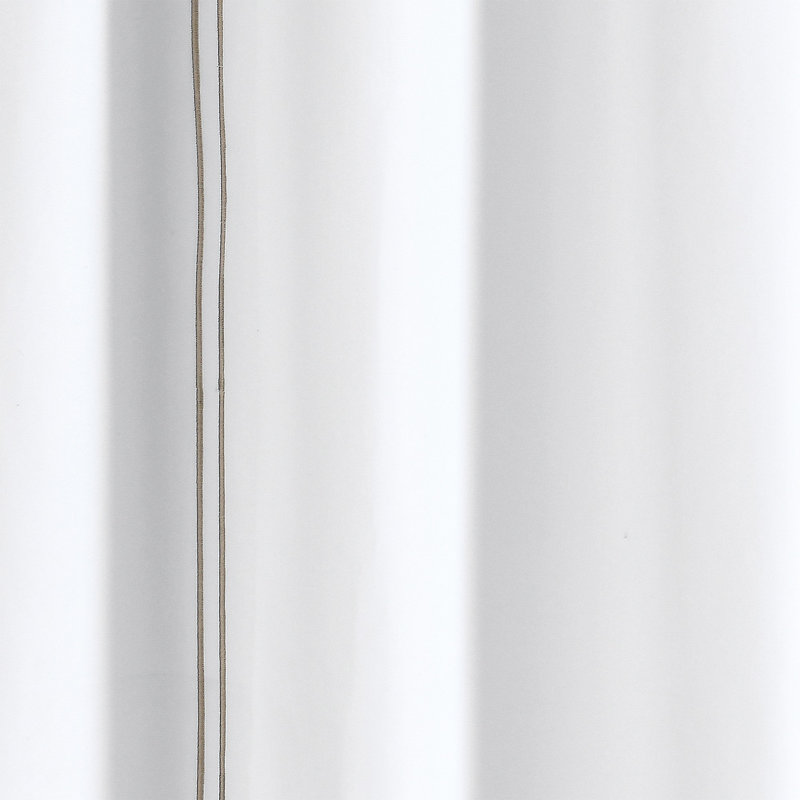 Rideau de douche géométrique simple, Blanc / Brun
