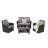 4 Pieces Outdoor Patio Furniture Sets Garden Rattan Chair Wicker Set with Ottoman & Tempered Glass Coffee Table Weather Resistant Cushion-390232975