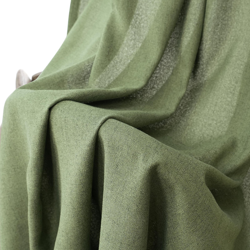 Paire de rideaux semi-transparents avec passe-tringle Janie, L 52 po x L 84 po, Vert olive