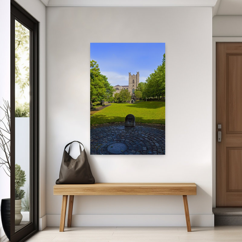Gardens surrounding St Audoen's Church built in 1190 located south of the River Liffey at Cornmarket in Dublin close to the centre of the medieval city. It's the oldest parish church in Dublin and still used by the Church of Ireland 1 Piece Wrapped Canvas Wall Art