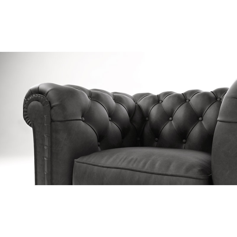 Upholstered Chesterfield Chair, Grey