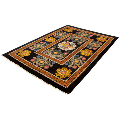 Tapis décoratif en laine noué à la main de conception unique en laine de conception unique 8 pi 11 po x 12 pi 4 po Bryen New Age Lahore
