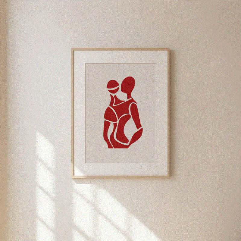 Abstract Redfigure Print 2, 60cm H x 42cm W