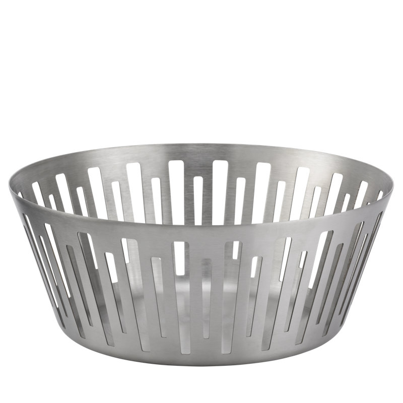 Panier rond en acier inoxydable de 9 pouces, Argent argent