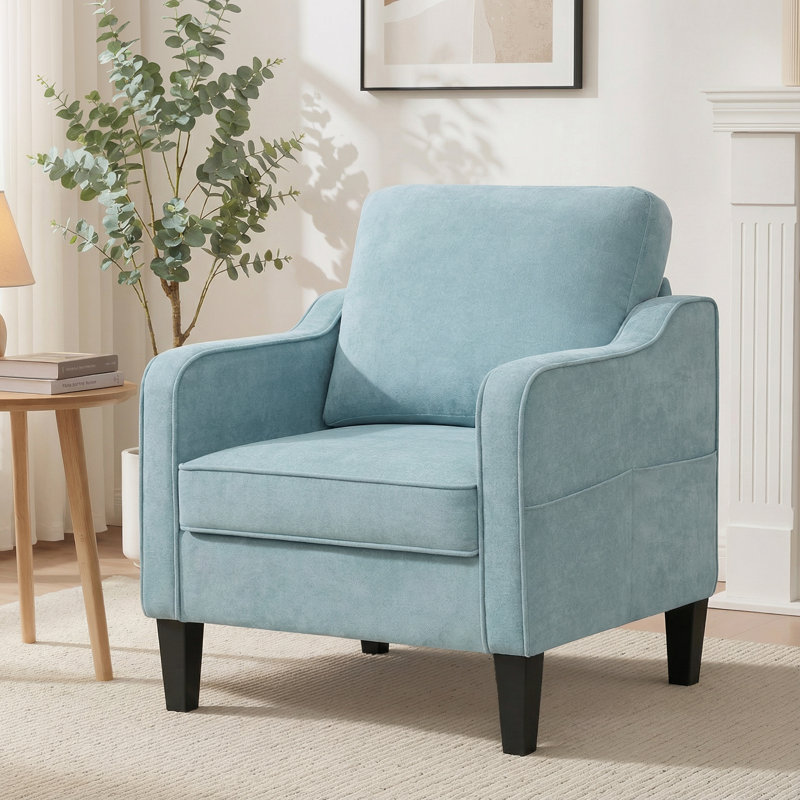 Upholstered Armchair, Green