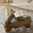 Modern Glass Coffee Table with Solid Wood Base Mid-Century Small Coffee Table for Living Room