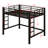 Metal Loft Bed With Ladder And Guardrails-1287963184