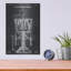«Beer Bottling Machine Blueprint Vernis Chalkboard», art mural en métal, 16 po x 24 po-20362672