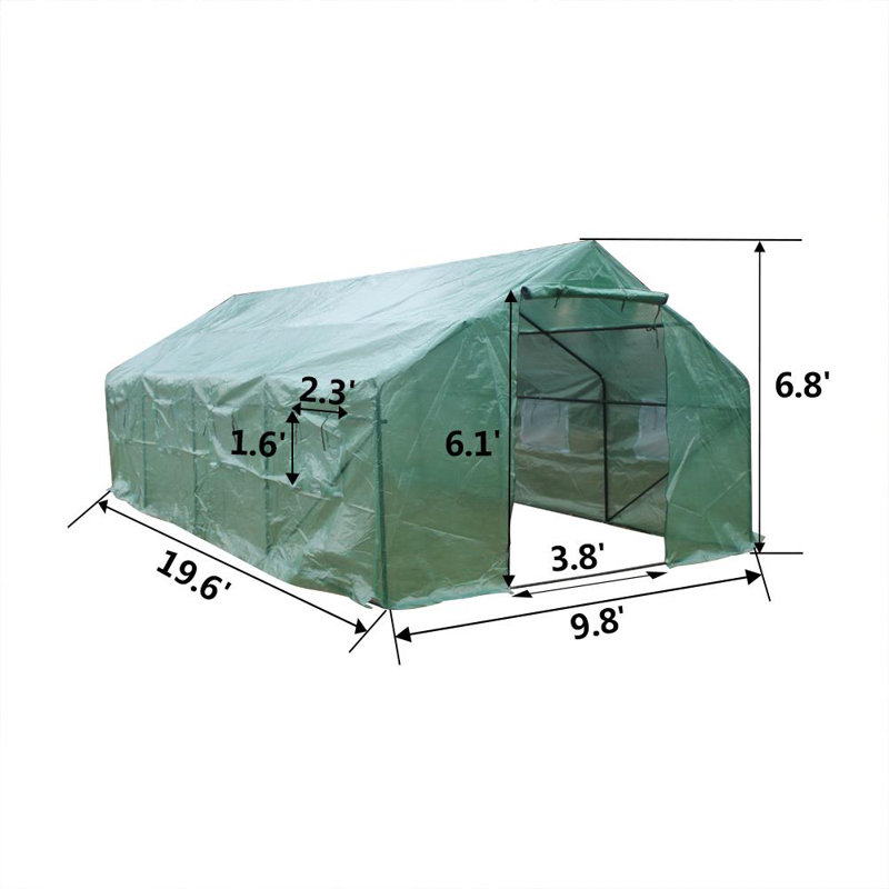 10 Ft W x 19.5 Ft D Greenhouse