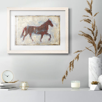 Iron Equine II - reproduction encadrée rustique avec tableau mat