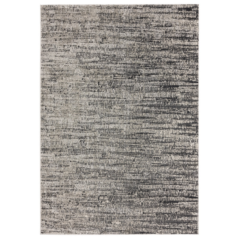 Tapis rayé gris Vanita, Rectangle 7 pi 10 po x 10 pi 6 po