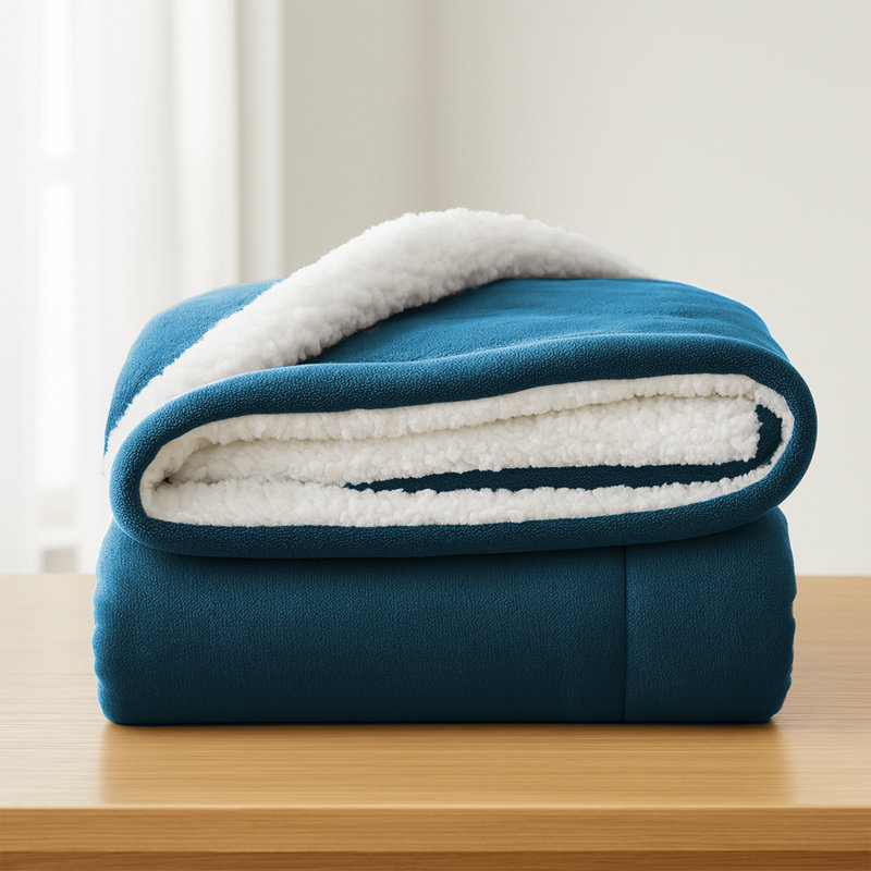 Aspire Homeware Deluxe Hotel Collection Ultra-Soft Sherpa Fleece Throw Blanket for Plush & Cozy Comfort, Teal