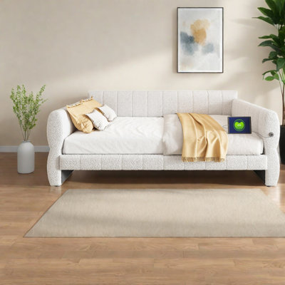 Modern King Beds With Usb, Upholstered Wood Mdf Platform For Home