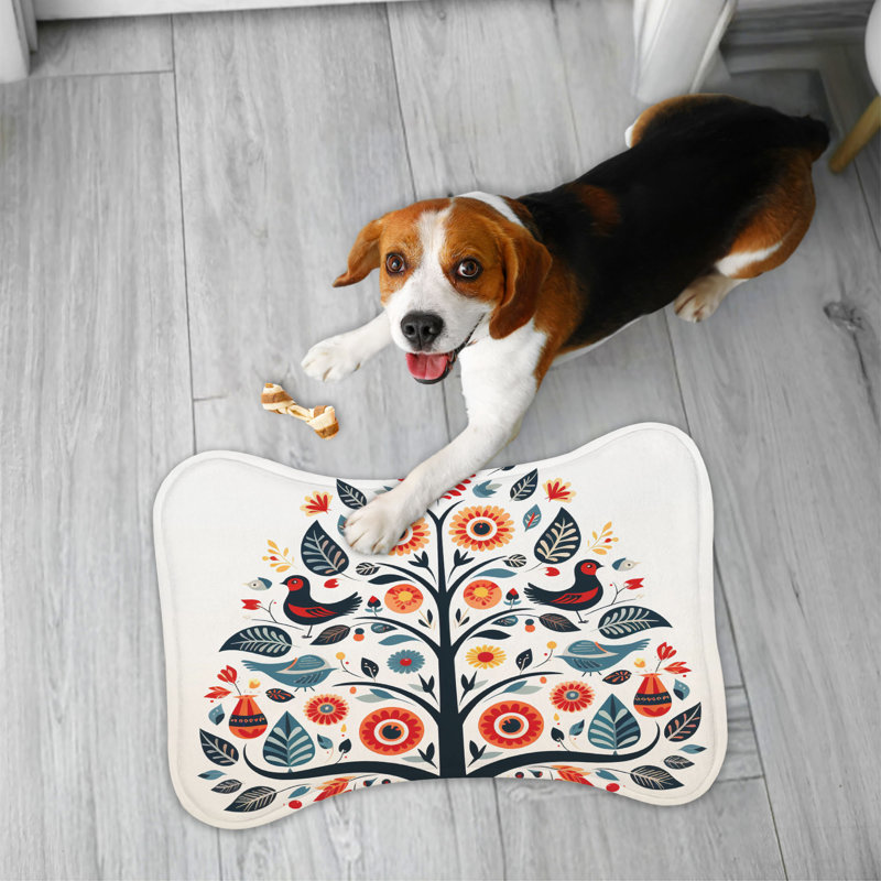 Scandi Festive - 1 Piece Bone Shape Feeding Mat, Small (14")