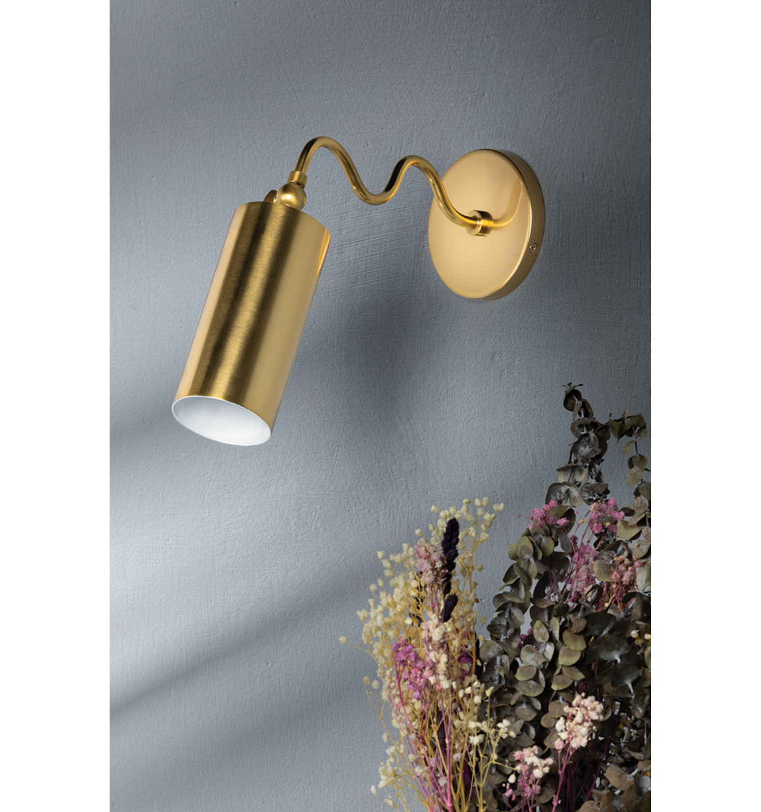 Single Light Spotlight Sconce, Aged Brass