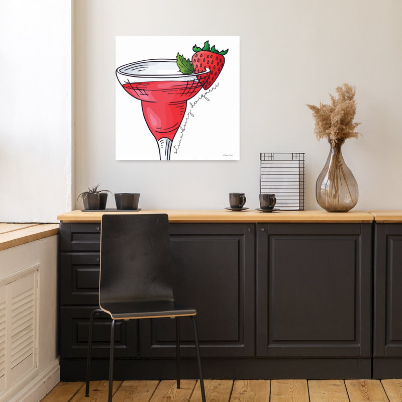 Art contemporain Daiquiri aux fraises, H 18 po x l 18 po