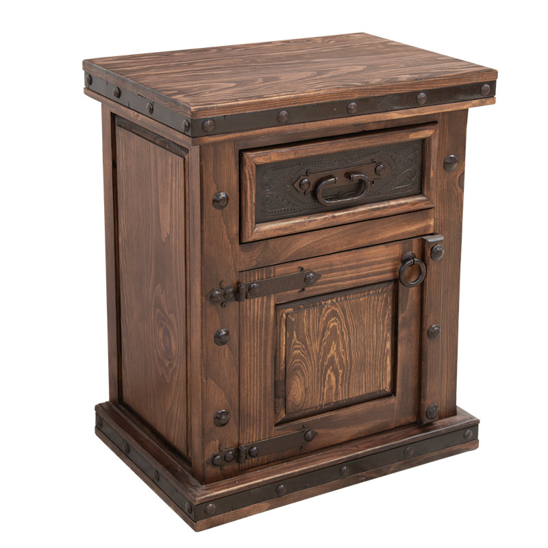 Sierra Forge Hand-Tooled Copper Left Door Nightstand