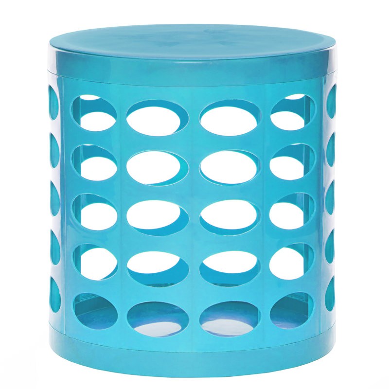 Upholstered Ottoman, Turquoise Blue