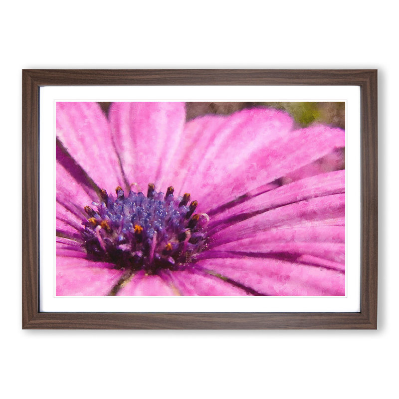 Purple Flower Vol.2 - Picture Frame Painting, Walnut Framed, 48cm H x 65cm W x 2cm D
