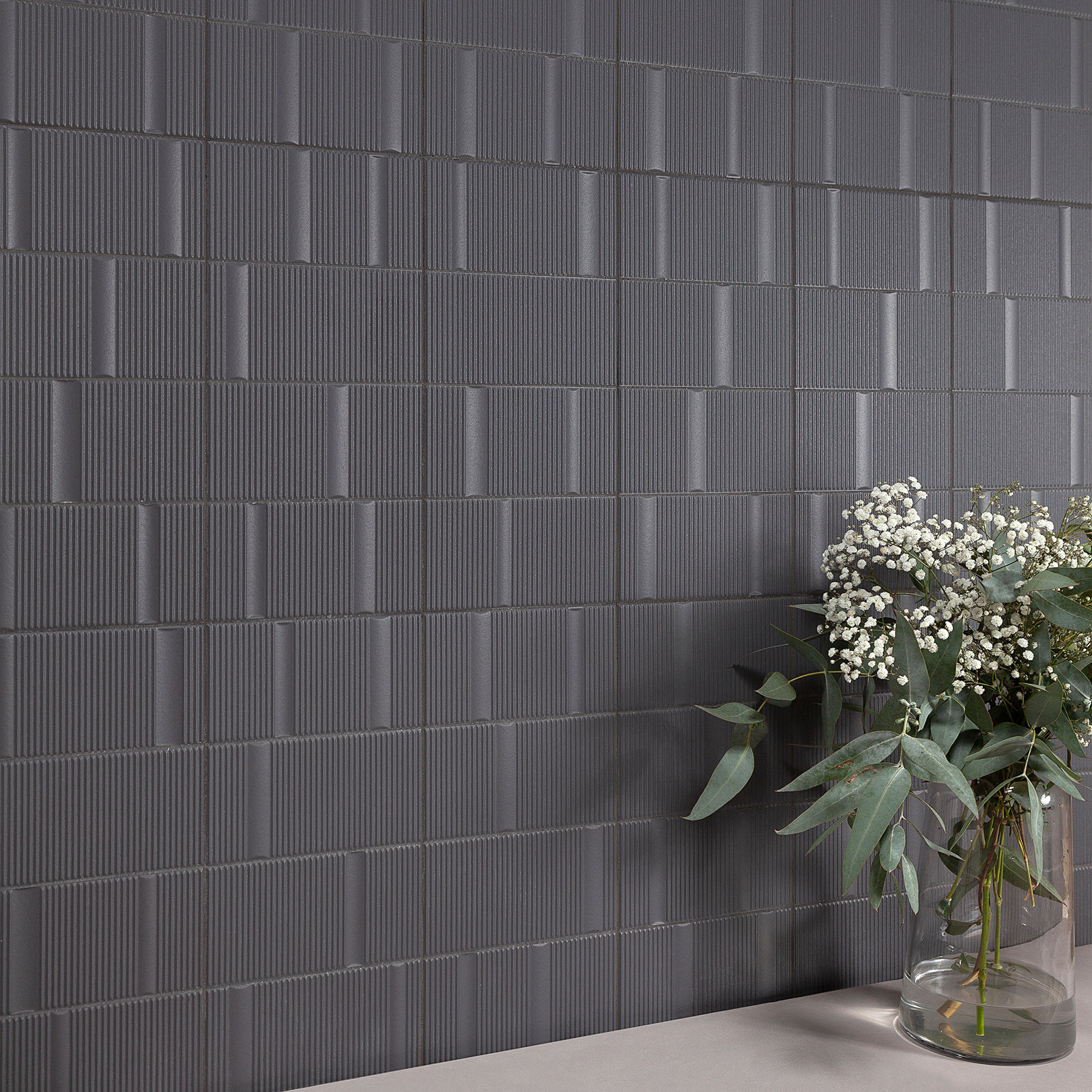 Flyer 8" x 16" Ceramic Wall Tile, Anthracite