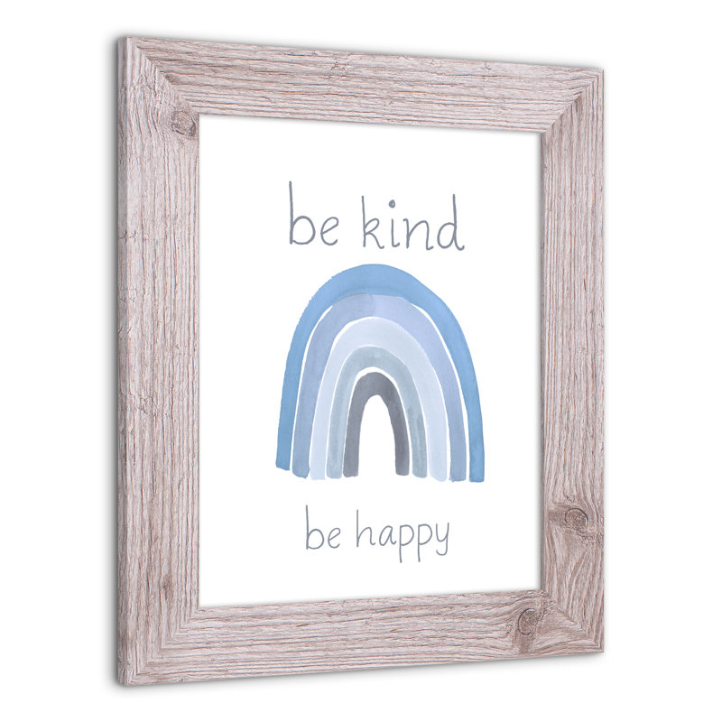 «Be Kind Happy», art encadré, H 14 po x l 11 po x P 0,75 po, Cadre blanc