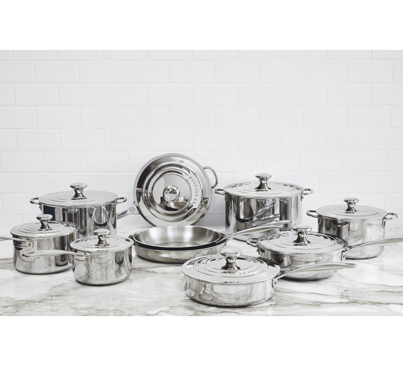 Le Creuset 7 Quart Stainless Steel Stockpot with Lid