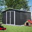 10x10 Ft Large Outdoor Metal Storage Shed, Black, Heavy - Duty Frame, Lockable Double Sliding Doors, All Weather For Patio, Lawn & Backyard, Ample Space Gardening Tools, Ventilation And Waterproof